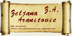 Željana Aranitović vizit kartica